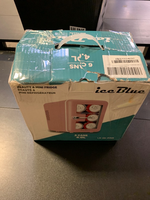 Photo 1 of Iceblue Skincare Fridge with Viewing Window, 4L/6Can Makeup Mini Fridge for Bedroom, 110V AC/ 12V DC Refrigerator Cooler & Warmer for Car, Office & Dorm, Small Fridge for Cosmetics, Skin Care-Pink