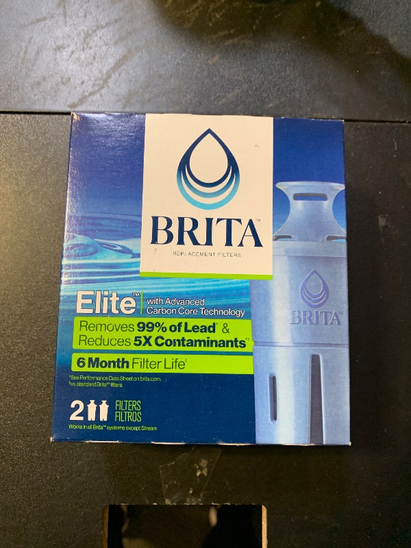 Photo 1 of Brita Standard Water Filter for Pitchers and Dispensers, BPA-Free, Reduces Copper, Cadmium and Mercury Impurities, Lasts Two Months or 40 Gallons, Includes 2 Filters
