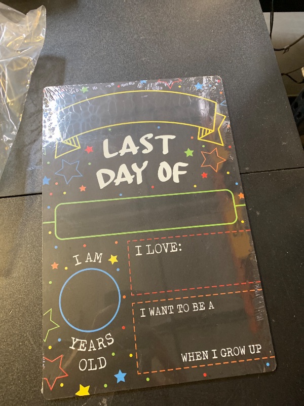 Photo 1 of First Day Last Day of School Chalkboard Double Sided Sign - 12" x 7.9"