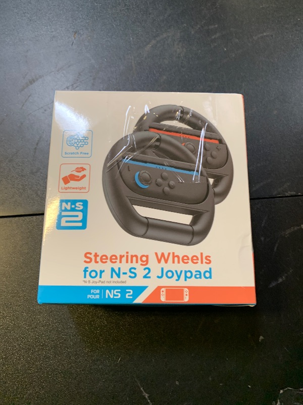Photo 1 of FASTSNAIL [Switch 1/2 Compatible] Steering Wheels for Nintendo Switch 2/1/OLED for Joy-Con 2, Racing Wheels for Mario Kart World/8 Deluxe Gaming, Universal Joypad Wheels 2 Pack (Black,Black)