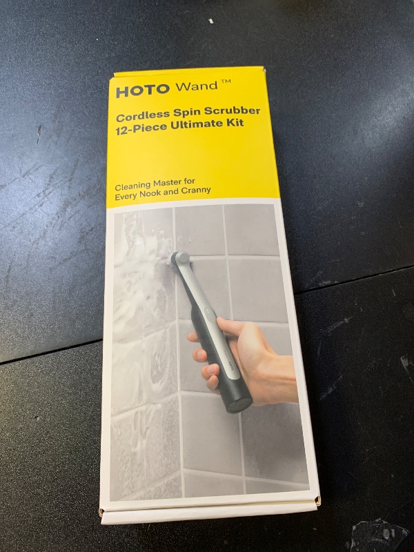 Photo 1 of HOTO Wand™ Cordless Spin Scrubber, Electric Rechargeble Grout Cleaning Brush, IPX7 Waterproof Bathroom Scrubber, 12 Replaceable Brush Heads Version Power Scrubber for Grout, Tiles, Corners, Crevices