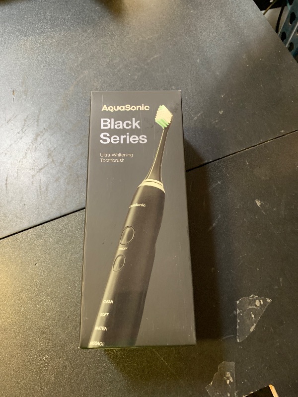 Photo 1 of Aquasonic Black Series Ultra Whitening Toothbrush – ADA Accepted Electric Toothbrush- 8 Brush Heads & Travel Case – 40,000 VPM Electric Motor & Wireless Charging - 4 Modes w Smart Timer