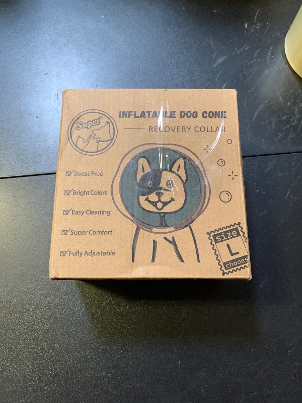 Photo 1 of Supet Raised Inflatable Dog Cone Collar to Stop Licking, Soft Dog Cone Alternative After Surgery, Doggie Neck Donut Collar for Small Medium Large Dogs