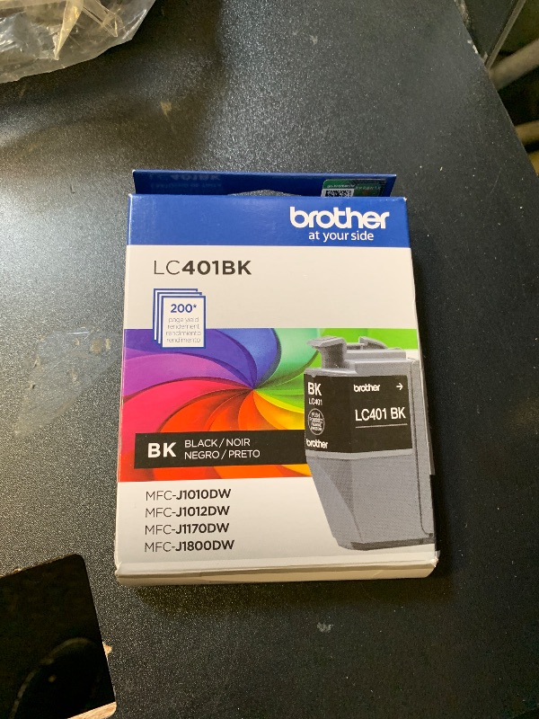 Photo 1 of Brother Genuine LC401BK Standard Yield Black Ink Cartridge