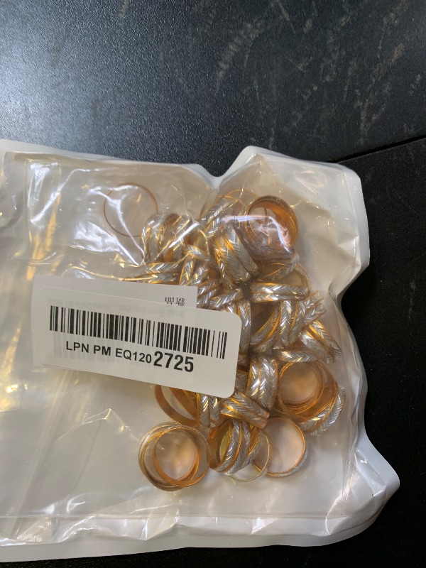 Photo 1 of Bridal Shower Rings Penta Angel 100Pcs Aluminum Alloy Glitter Fake Engagement Rings for Wedding Table Scatter Party Favors Decorations and Crafts DIY (Gold)