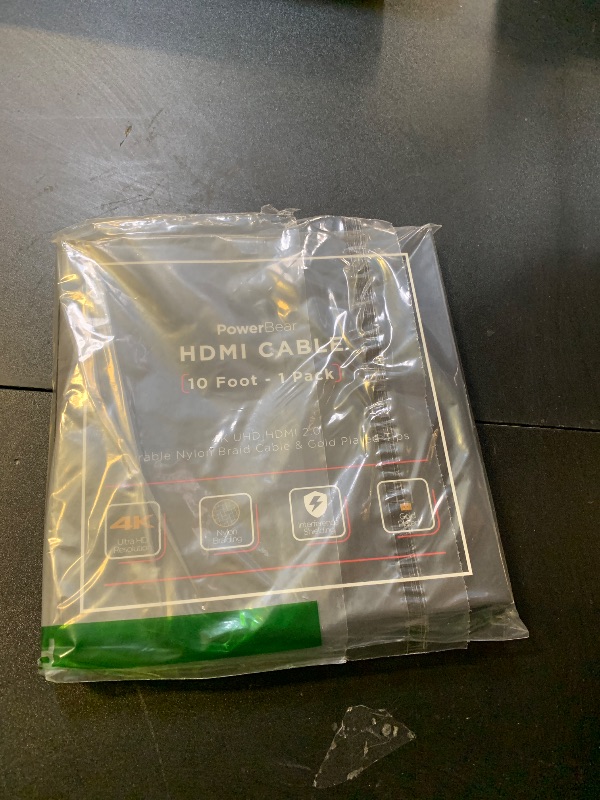 Photo 1 of PowerBear 4K HDMI Cable 10 ft | High Speed Hdmi Cables, Braided Nylon & Gold Connectors, 4K @ 60Hz, Ultra HD, 2K, 1080P, ARC & CL3 Rated | for Laptop, Monitor, PS5, PS4, Xbox One, Fire TV, & More