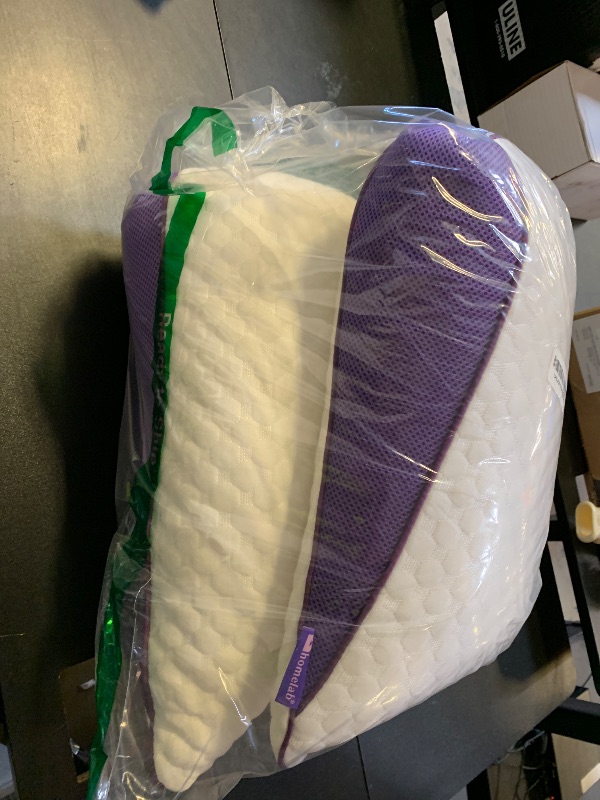 Photo 1 of HOMELAB Adjustable Shredded Memory Foam Curve Pillow Queen Size 29"x19", Oversized Crescent Design for Side & Back Sleepers, Doubles as Backrest for Reading, Lounging & Relaxing, Cooling Cover, 1 Pack