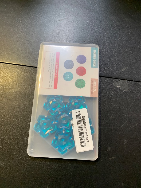 Photo 1 of RoomyRoc Magnetic Fidget Sphere - Pentagons Magnets Balls - 12 Piece Set - Crystal Blue - Magnet Fidgets Toy - Creativity Beyond Imagination, Inspirational, Recreational, Desk Toys for Adults