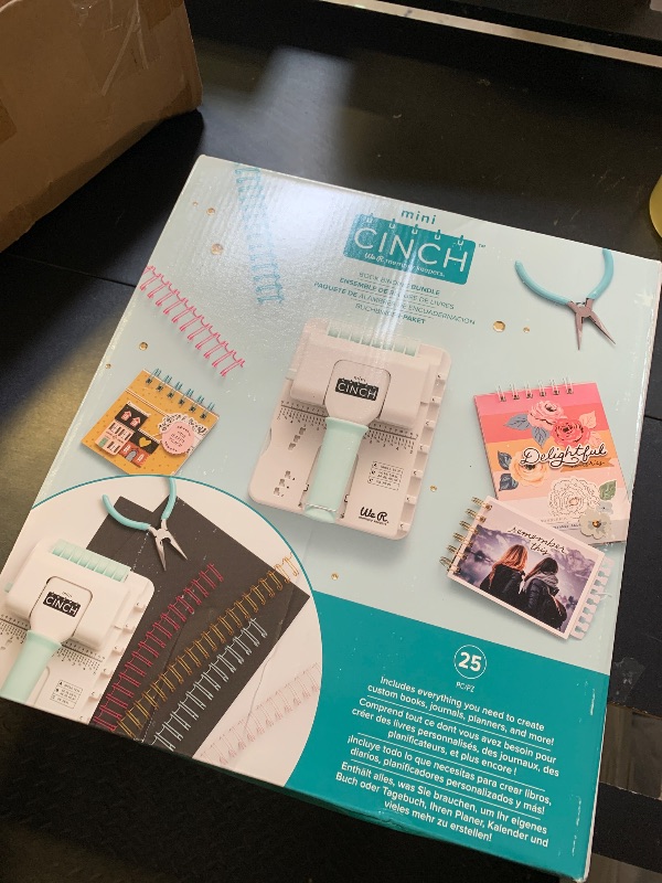 Photo 1 of We R Memory Keepers Mini Cinch Bundle Includes Book Binding Machine, 16 Wires, Wire Cutters, and Six Black Bookboards, Easy to Use Design, Ruler, Wire or Spiral Coils, DIY Books, Notebooks, Calendars