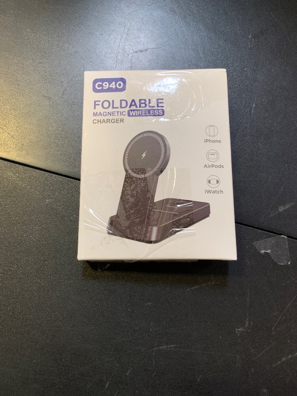 Photo 1 of 3 in 1 Magnetic Wireless for iPhone Charging Station: Foldable Portable Charger for iPhone 17-12 Pro Max & Apple Watch & AirPods, for Apple Multiple Devices Charger for Home,Office&Travel