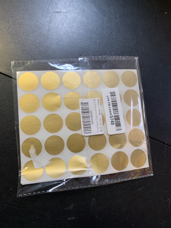 Photo 1 of 90 Pack Scratch Off Labels Stickers, 3 Sheets 1" Round Self-Adhesive Stickers for DIY Scratch Off Cards, Reward Cards, Party Favors (Gold)