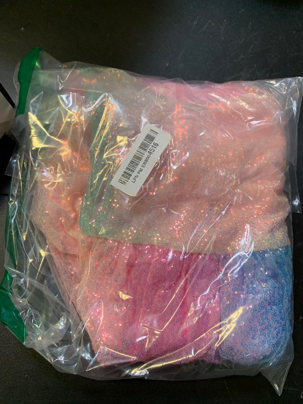 Photo 1 of IDOPIP Toddler Baby Girls Sequin Ombre Dress Little Princess Birthday Party Rainbow Sparkly Dresses First Communion Pageant Wedding Puff Sleeve Tutu Gown Shiny Photo Shoot Dress Pink 2-3 Years
