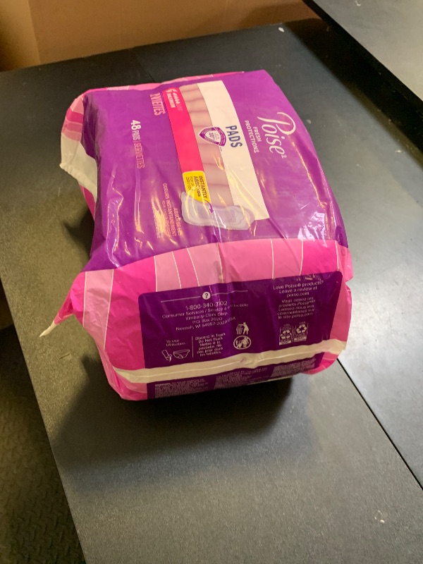 Photo 1 of Poise Incontinence & Postpartum Pads for Bladder Leaks, 5 Drop Maximum Absorbency, Regular Length, 48 Count, Packaging May Vary