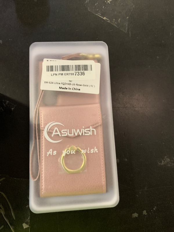 Photo 1 of Asuwish Phone Case for Samsung Galaxy S24 Ultra 5G Wallet Cover with Tempered Glass Screen Protector and RFID Blocking Ring Stand Credit Card Holder Cell S24Ultra 24S S 24 24Ultra Women Men Rose Gold