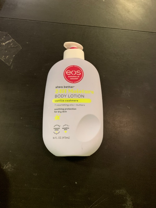 Photo 1 of eos Shea Better Body Lotion Vanilla Cashmere, 24-Hour Moisture Skin Care, Lightweight & Non-Greasy, Natural Shea, Vegan, Vanilla Body Lotion, 16 fl oz