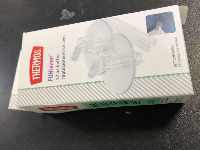 Photo 1 of THERMOS FUNtainer 12 Ounce Insulated Kids Water Bottle Replacement Straws, 4 Straws