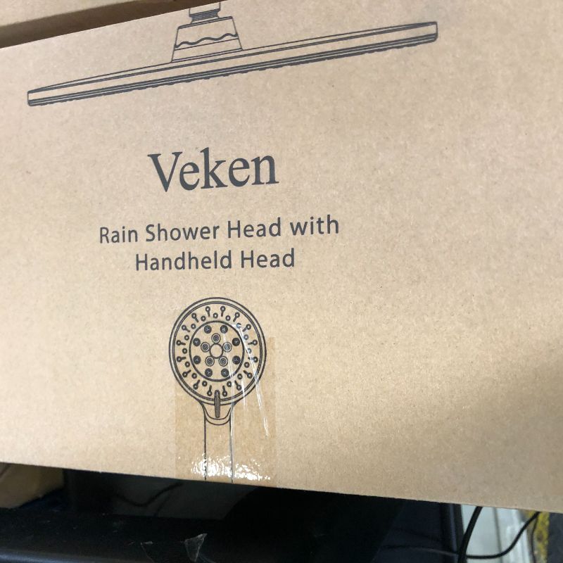 Photo 1 of Veken 11.8 Inch Rain Shower Head with Handheld- High Pressure Dual Shower Heads with 5 Modes Handheld Spray Combo- Wide Rainfall Showerhead with Hose, Bathroom Accessories, Matte Black
