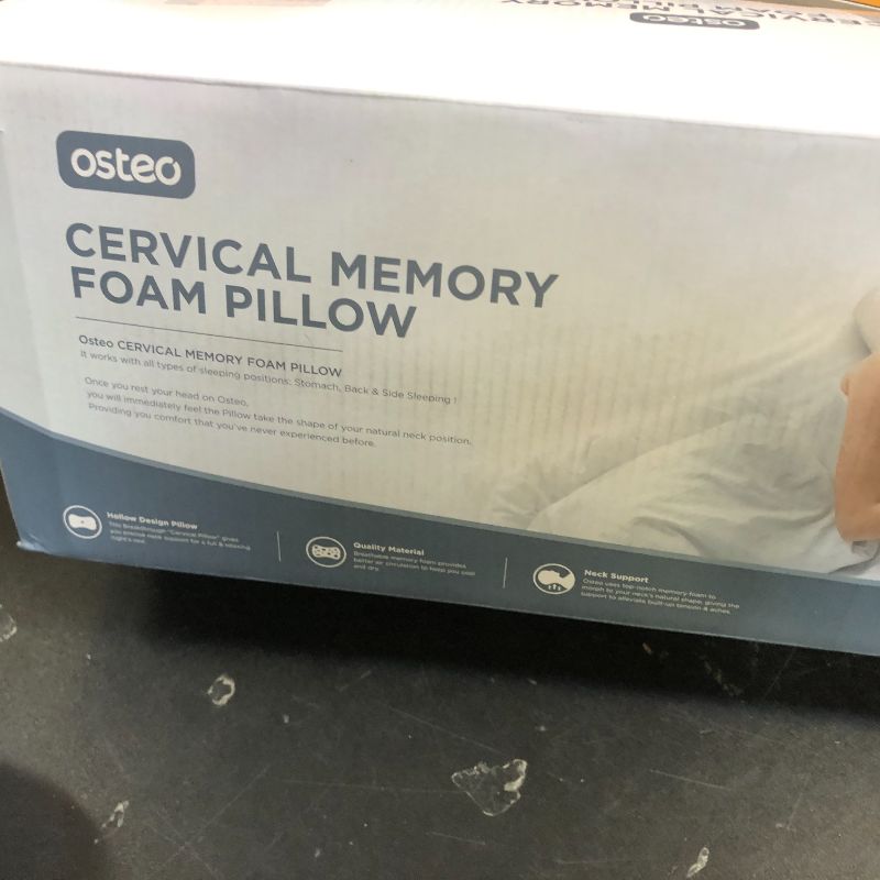 Photo 1 of Osteo Cervical Pillow for Neck Pain Relief, Hollow Design Odorless Memory Foam Pillows with Cooling Case, Adjustable Orthopedic Bed Pillow for Sleeping, Support for Side Back Sleepers