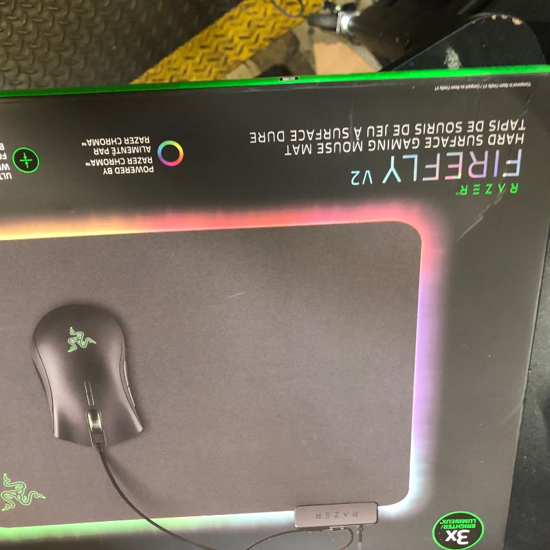 Photo 1 of Razer Firefly Hard V2 RGB Gaming Mouse Pad: Customizable Chroma Lighting, Built-in Cable Management, Balanced Control & Speed, Non-Slip Rubber Base