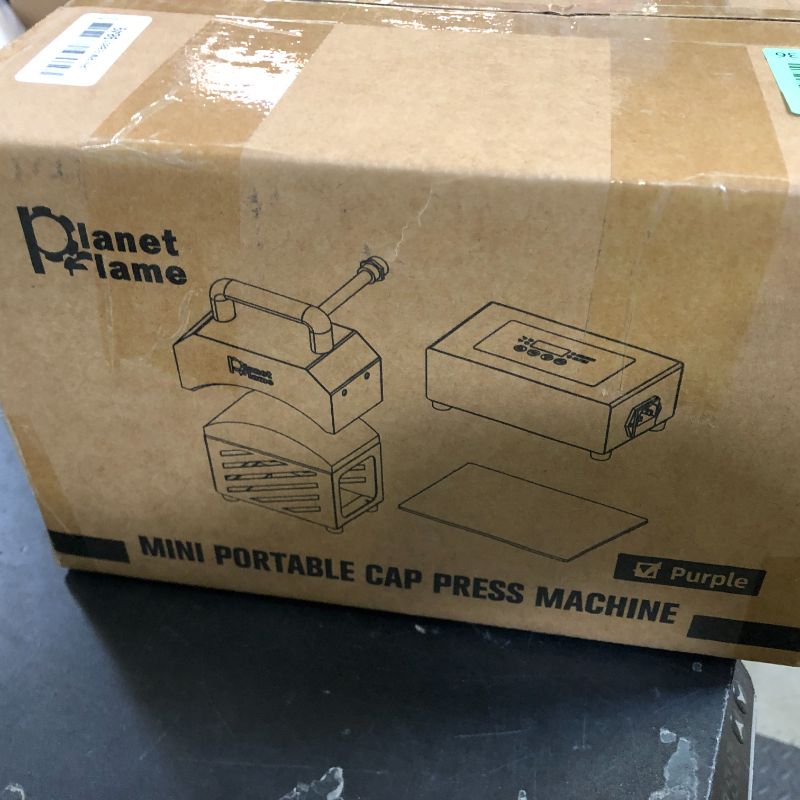 Photo 1 of PlanetFlame Hat Press, Mini Hat Press Heat Machine for Caps Hats with 5.4" * 3.1" Curved Teflon Coated Heat Plate & Safety Base for Heat Transfer Vinyl, Sublimation and DIY Projects, Purple