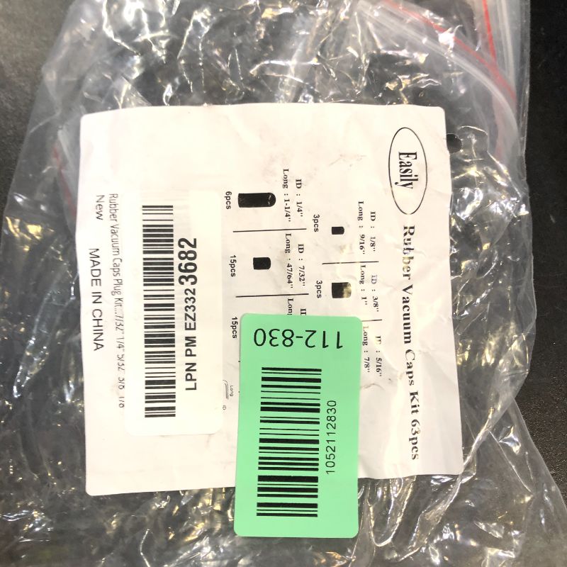 Photo 1 of Rubber Vacuum Caps Plug Kit, 63 PCS Assorted Vacuum Plugs Hose End Caps Assortment Kit for Carburetor, Manifold, Automotive 3/16'' 5/16" 7/32" 1/4" 5/32'' 3/8'' 1/8“