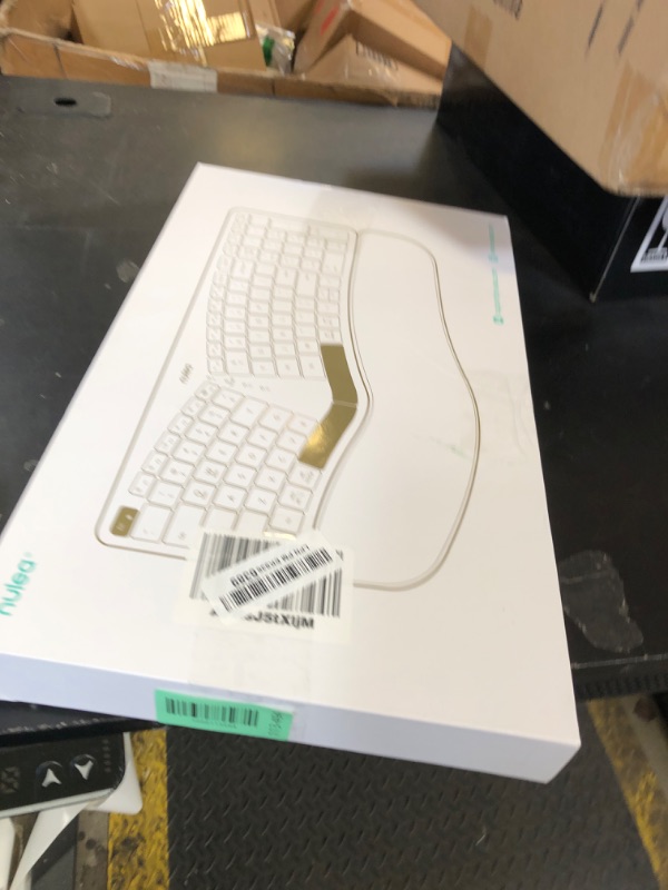 Photo 1 of Nulea Wireless Ergonomic Keyboard, Split Keyboard with Cushioned Wrist Rest, Bluetooth and USB Connectivity, USB-C Rechargeable, Compatible with Windows Mac (Grey Grey)