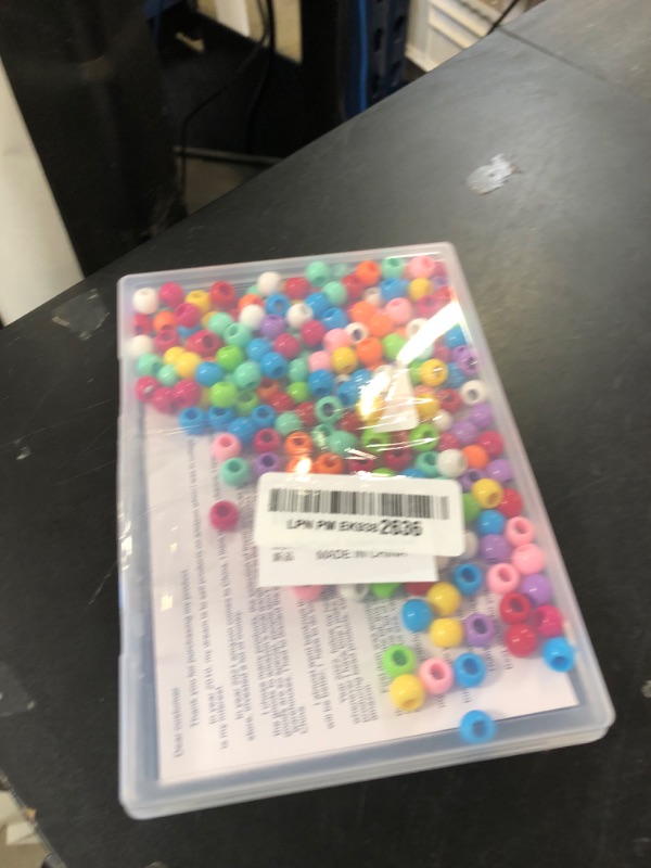 Photo 1 of 350pcs 10mm Plastics Acrylic Beads Mix 10 Color Large Hole Pony Hair Beads Making Bracelet(Hole:4.5mm)