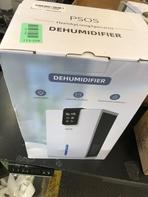 Photo 1 of Dehumidifier, Dehumidifiers for Home, 98 OZ Water Tank, (1000 sq.ft) Quiet Dehumidifier for Basement, Bedroom, Bathroom with Humidity Display, Auto Shut Off, Relaxing 7 Color Ambient Light(Gray)