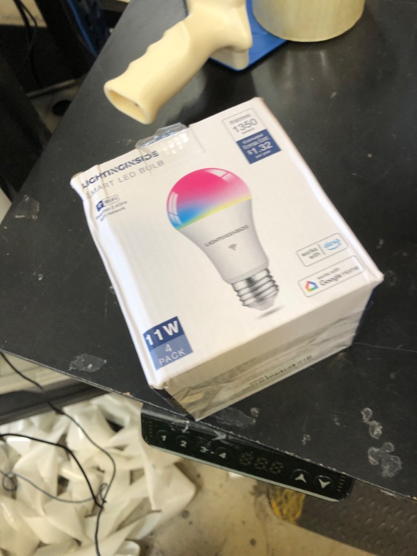Photo 1 of Lightinginside Smart Light Bulbs 100W Equiv., 1350LM 11W Smart Bulb Works with Alexa/Google Home/Smart Life, A19 E26 RGBCW Color Changing, No Hub Required, 2.4G WiFi Bluetooth Bulb, ETL Listed, 4PCS