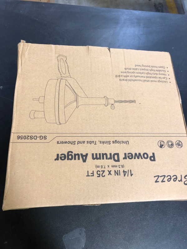 Photo 1 of Drain Auger, Clog Remover with Drill Adapter, 25 Feet Flexible Plumbing Snake Use Manually or Powered for Kitchen,Bathrom and Shower Sink, Comes with Gloves (orange)