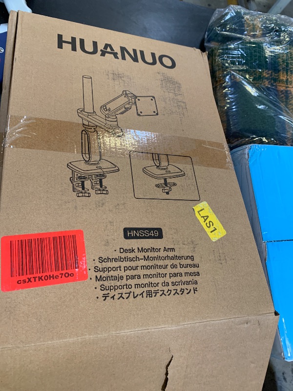 Photo 1 of HUANUO Heavy Duty Monitor Arm for Ultrawide Screens up to 49", Holds 40 lbs, Aluminum Ultrawide Single Monitor Stand with 29.1" Max Height, Fully Adjustable Desk Mount, Max VESA 100x100mm