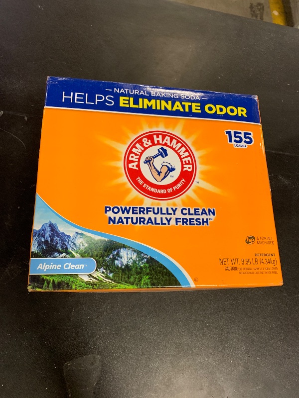 Photo 1 of ARM & HAMMER Powder Laundry Detergent, Alpine Clean, 9.56 lb, 155 Loads
