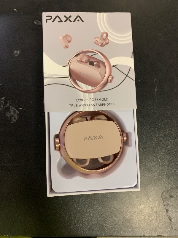 Photo 1 of 2 in 1 Clip on Open Ear Headphones Wireless Earbuds, 0 Delay Bluetooth 6.0, Ultra-long 140H Play, Auto L-R Recognition Touch Control, Hybrid Noise Reduction for Work Fitness Daily Use,Ctbuds Rose Gold