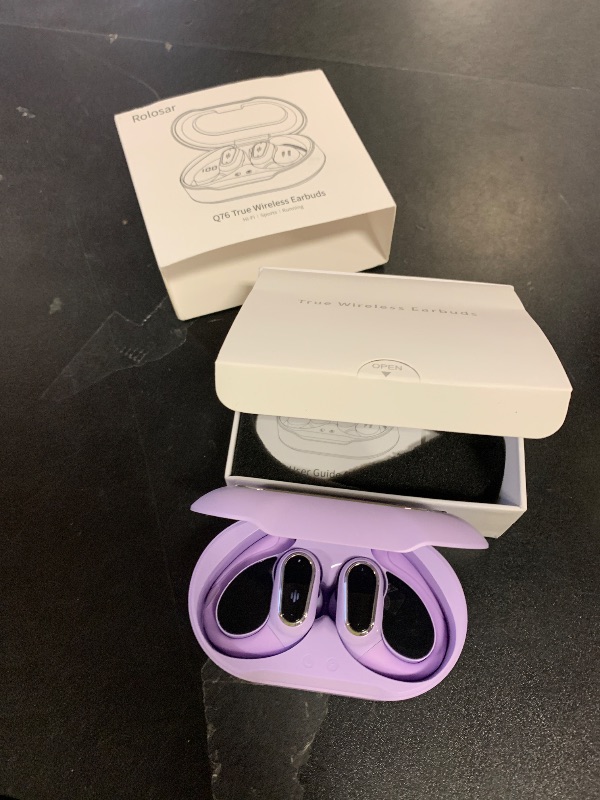 Photo 1 of Rolosar Wireless Earbuds, Bluetooth 5.4 Headphones Sport, Bluetooth Earbuds with ENC Noise Canceling Mic, 50H Stereo Wireless Headphones IP7 Waterproof with Earhooks, Dual LED Display, pur
