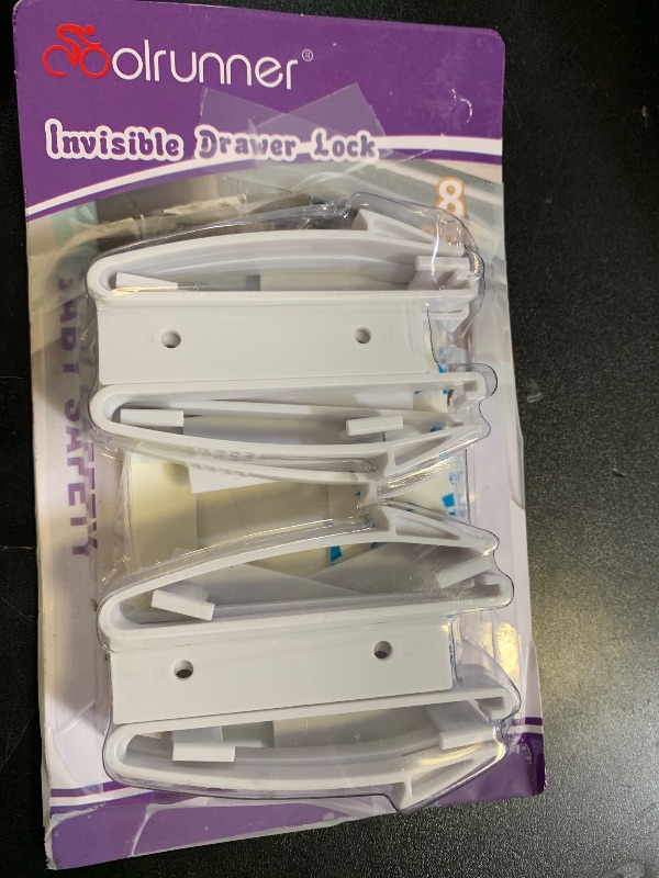 Photo 1 of Coolrunner Child Safety Drawer Locks, 8 Pack Safety Invisible Drawer Latches with Strong Adhesive for Baby Care,Only fit for Some Drawer, Please See Below Before Buying