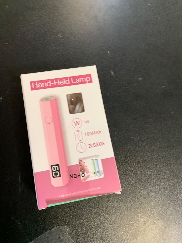 Photo 1 of mlogiroa UV Nail Light Handheld UV Light for Nails 3W Portable Led Lamp with 2 Timer Settings 20/60s for Gel Polish Home DIY Salon Women(Pink)