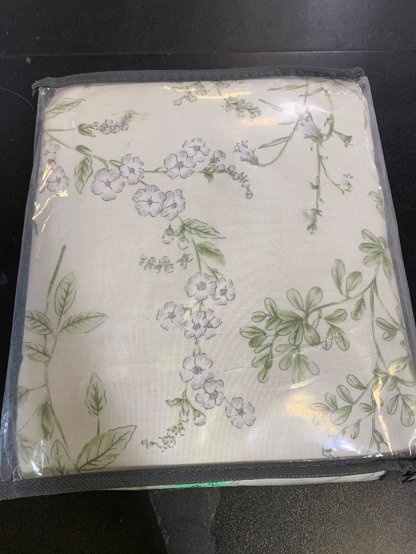 Photo 1 of Cozaline 100% Cotton Duvet Cover Set King Size Vintage Chic Style Green Floral Duvet Cover Lightweight Floral Bedding Set with Zipper Closure for All Season, Exquisite, Ultra Soft