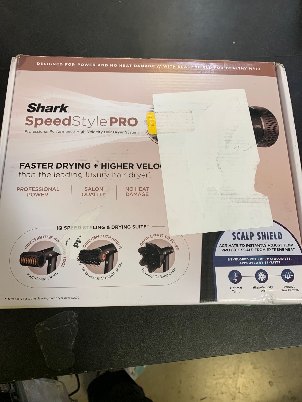 Photo 1 of Shark SpeedStyle Pro Professional Performance High-Velocity Hair Dryer System with Scalp Shield and IQ Speed Styling & Drying Suite, Curly and Coily Hair, Lightweight, Ionic, No Heat Damage, HD732