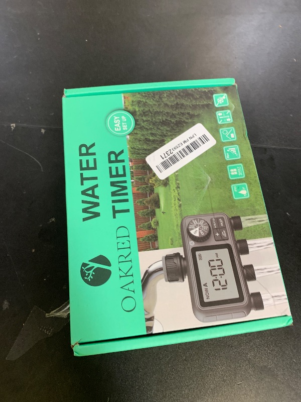 Photo 1 of Sprinkler Timer,4 Outlets Programmable Water Timer for Garden Hose,Outdoor Hose Timers with Rain Delay/Manual/Automatic Watering System,Digital Irrigation Timers for Yard,Lawn