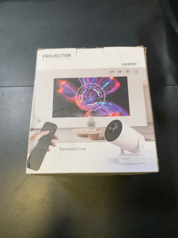 Photo 1 of ?Electric Focus?Mini Portable Projector with 4K Support, Bluetooth 5.4 WIFI6, 5watt Sound Base Speaker, 260 ANSI, Android 11, 210° Rotation , Auto Keystone Correction Video Projector HY300 PLUS