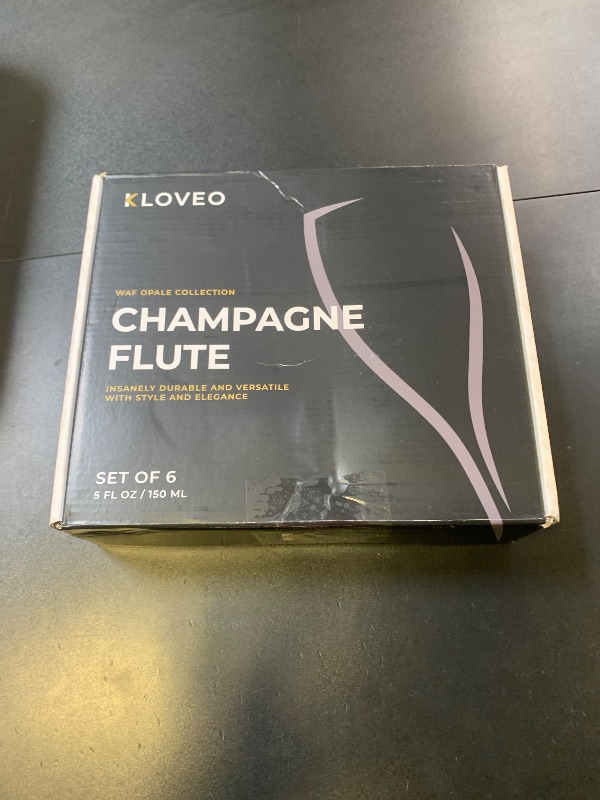 Photo 1 of KLOVEO Plastic Champagne Flutes - Set of 6 - Made in Italy - Insanely Durable and Versatile Plastic Champagne Glasses - Reusable, Dishwasher Safe, Mimosa Glasses, White Wine - 5 oz, Clear