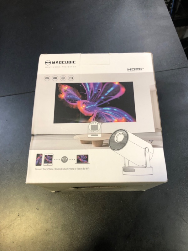 Photo 1 of ?Electric Focus?Magcubic Mini Projector 4K Support, Portable Projector with WiFi 6 and Bluetooth 5.4, Smart Proyector, 5W Soundbase Speaker, 180° Rotation for Home Theater HY300 Ultra