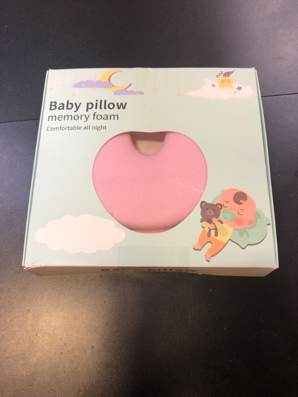 Photo 1 of MarBoost Soft and Breathable Baby Pillow with Memory Foam and Bear Design (Pink)