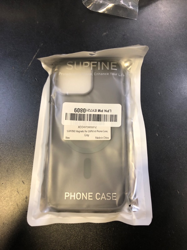 Photo 1 of SUPFINE Magnetic for iPhone 16 Pro Max Case (Compatible with MagSafe) (Military Grade Drop Protection) Slim Translucent Matte Shockproof with Anti-Fingerprint Phone Case,Gray