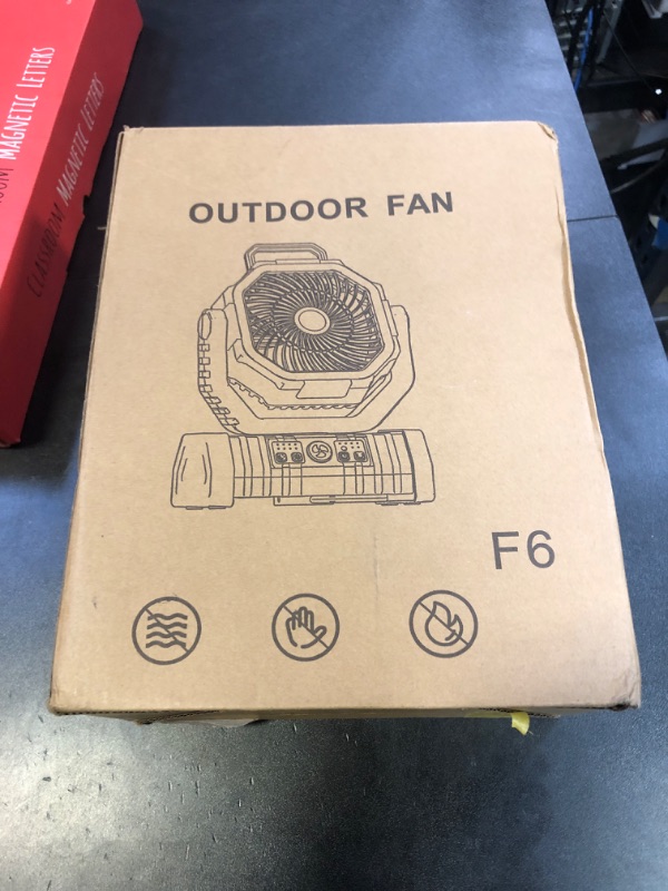 Photo 1 of Portable Fan Rechargeable, 20000mAh Cordless Battery Powered Camping Fan with LED Light & Remote, 4 Speeds Wind, Timer, USB C, 360° Hanging Hook, Oscillating Fans for Travel Tent, Camping Essentials