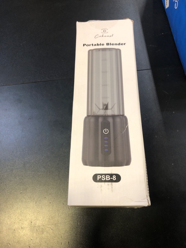 Photo 1 of COKUNST Portable Blender - Small Smoothie & Shake Maker, 17 Oz (500ml) Personal Blender with 6 Blades, USB-C Rechargeable Mini Mixer with Extra Lid for Travel, Office, Gym