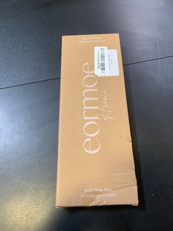 Photo 1 of Eormoe Stone Faucet Mat for Kitchen Sink – Diatomite Drying Stone Mat & Sink Protector, Prevent Moisture – Sink Splash Guard Water-Absorbing Stone Tray for Bathroom Counter [Light Grey,23.6" x 3.9"]