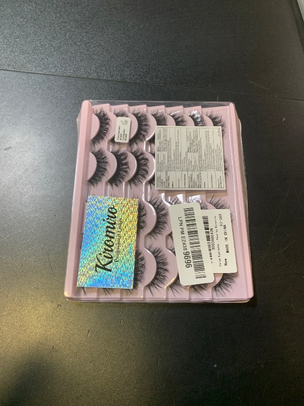 Photo 1 of False Eyelashes Natural Look Faux Mink Lashes 12mm Short Wispy Lashes 5D Volume Strip Eye Lashes Pack by Kiromiro