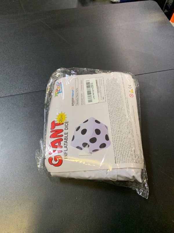 Photo 1 of Novelty Place 2 Pcs Jumbo Inflatable Dice, 20" White and Black Giant Dice for Indoor and Outdoor Broad Game, Ludo and Pool Party