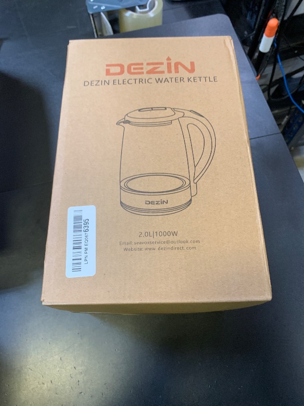 Photo 1 of Dezin Electric Kettle, BPA-Free 2L Electric Water Heater, Glass Electric Tea Kettle, 304 Stainless Steel Hot Water Kettle Warmer with Fast Boil, Auto Shut-Off & Boil Dry Protection, for Coffee, Tea